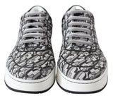 Jimmy Choo Silver Black Glitter Hawaii Sneakers
