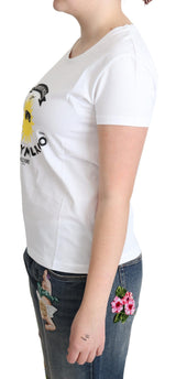 Moschino White Cotton Sunny Milano Print T-shirt