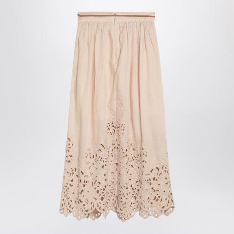ZIMMERMANN Wylie cream colored midi skirt