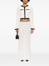 Self-Portrait Pointelle-knit cropped cardigan