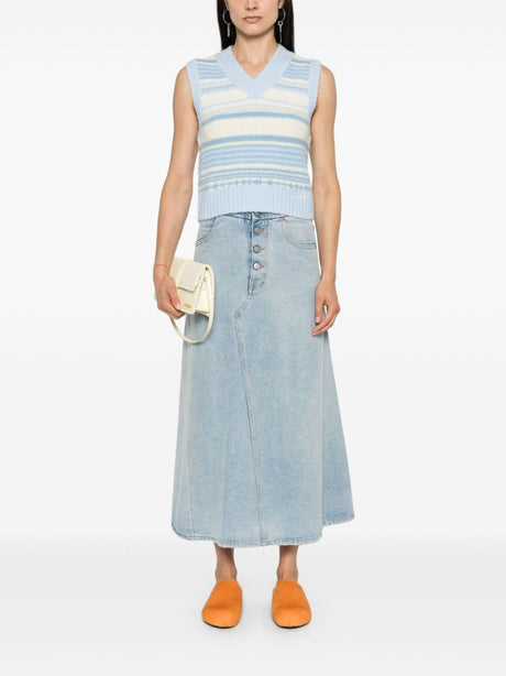 Ganni Striped sleeveless top