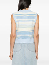 Ganni Striped sleeveless top