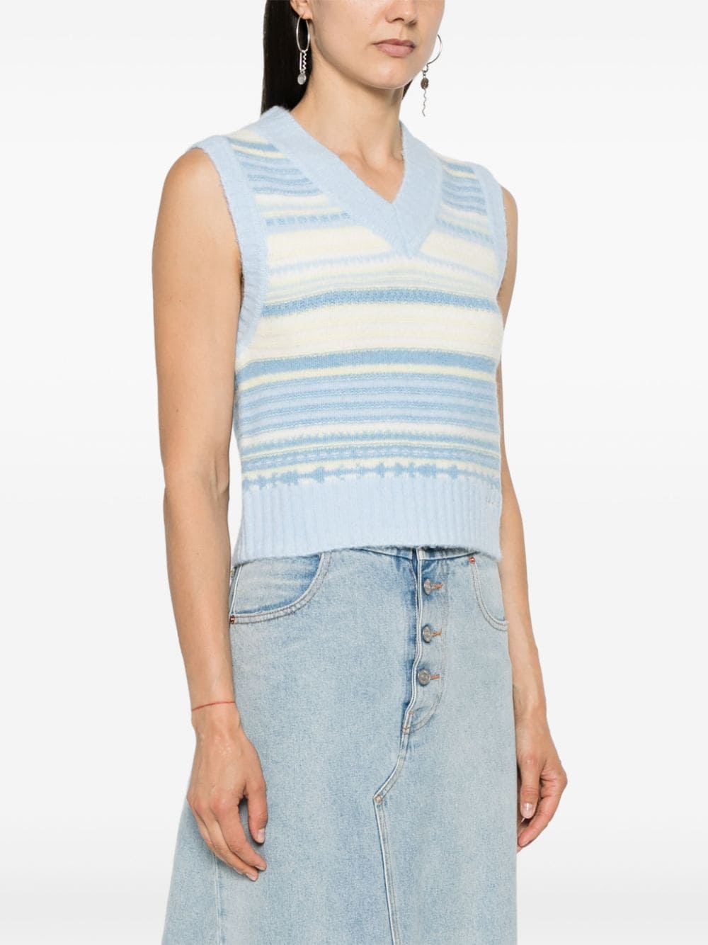Ganni Striped sleeveless top