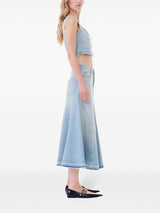 Ganni Flared denim skirt
