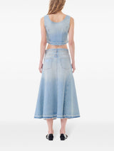 Ganni Flared denim skirt