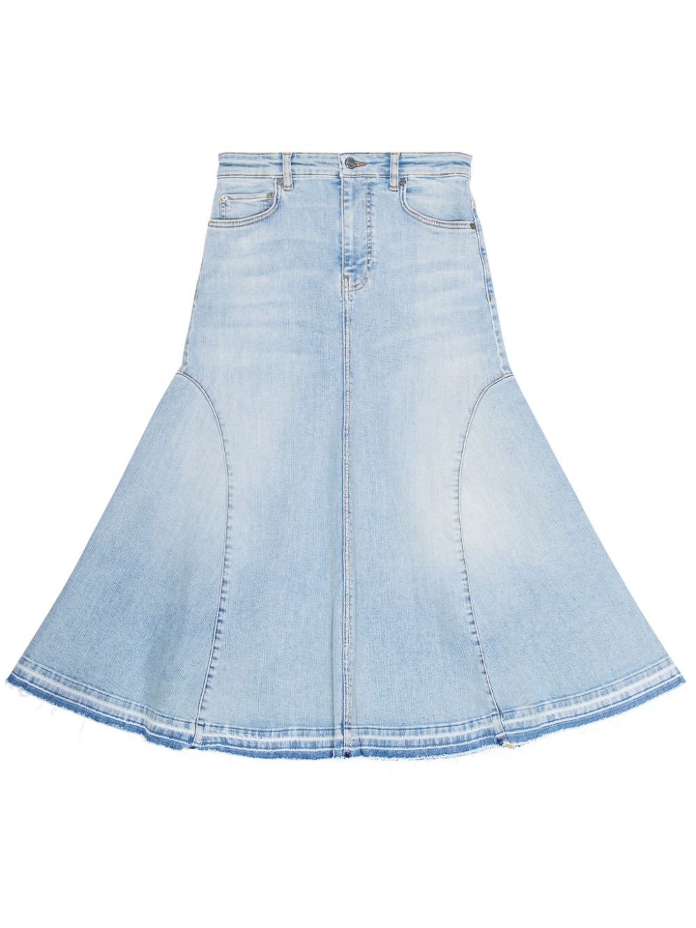 Ganni Flared denim skirt