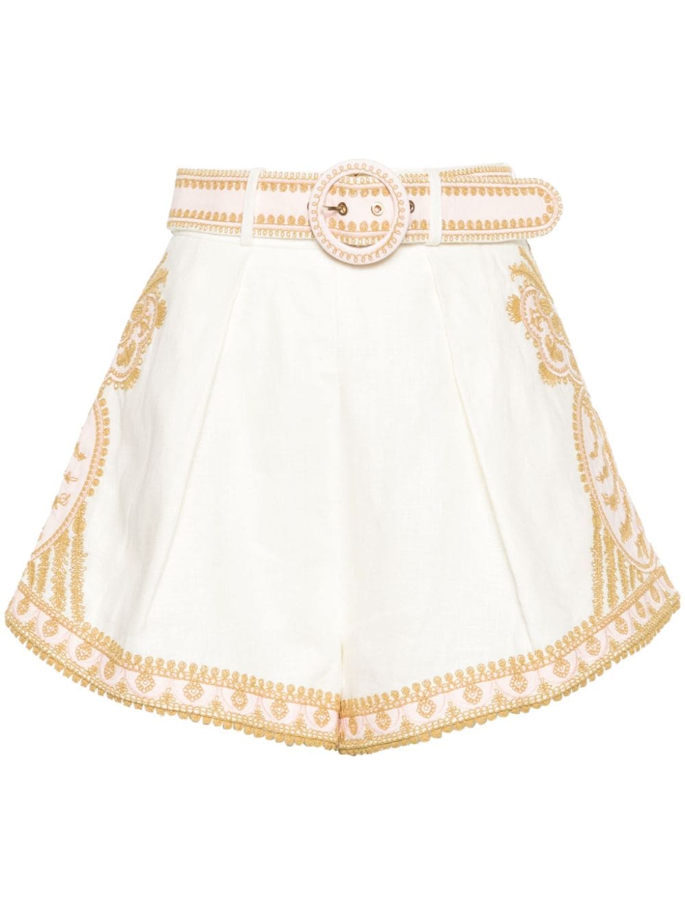 Zimmermann Waverly embroidered linen shorts