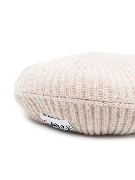 Ganni Ribbed wool hat