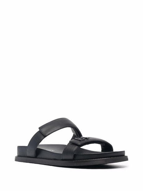 EMPORIO ARMANI EXCLUSIVE Emporio Armani double-strap leather sandals
