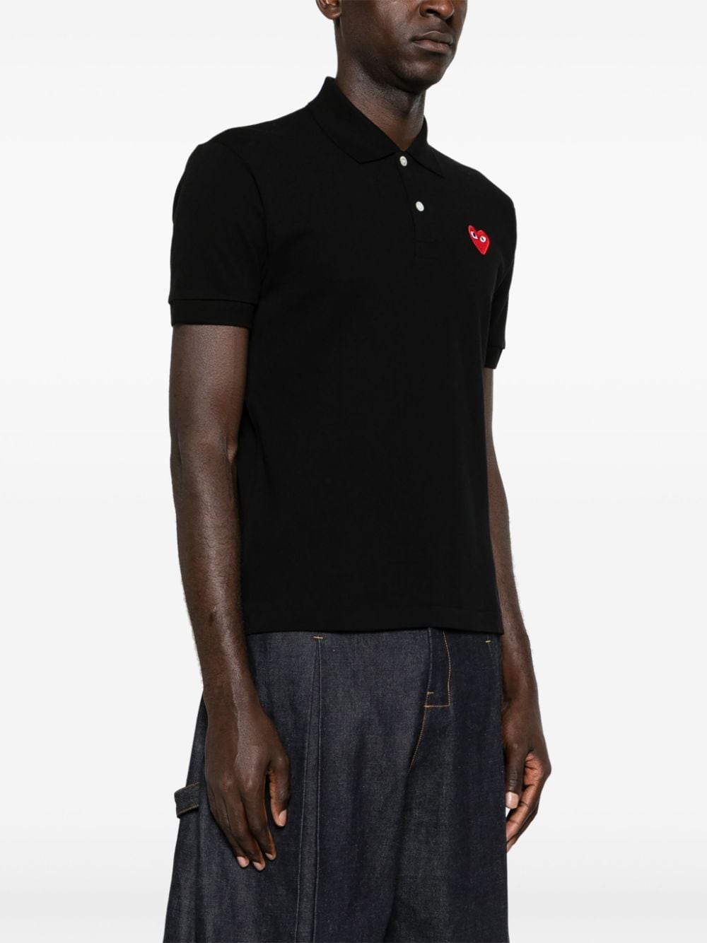 Comme Des Garcons Heart-patch polo shirt