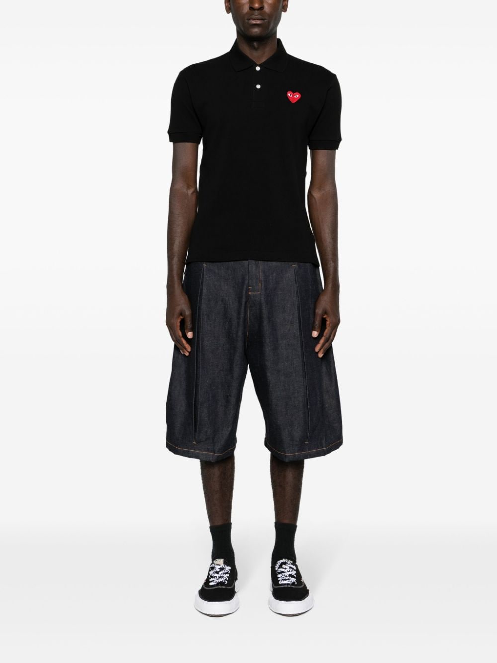 Comme Des Garcons Heart-patch polo shirt