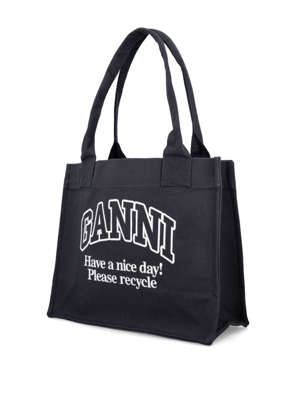 Ganni Large shopper bag with logo