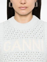 Ganni Openwork cotton vest