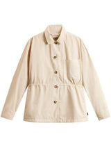 Woolrich Garment-Dyed Pure Cotton Overshirt beige