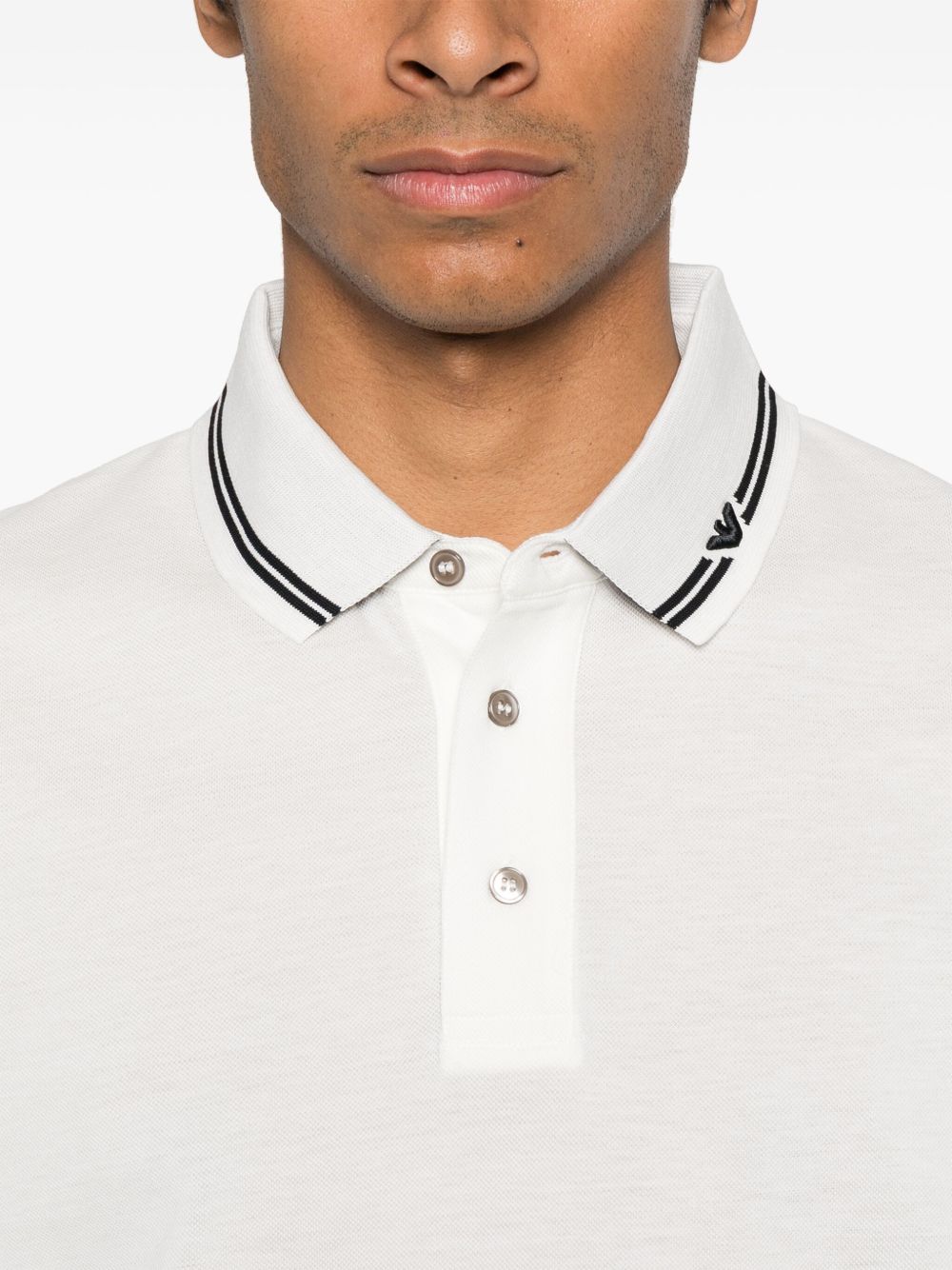 Emporio Armani Piqué polo shirt with piped collar