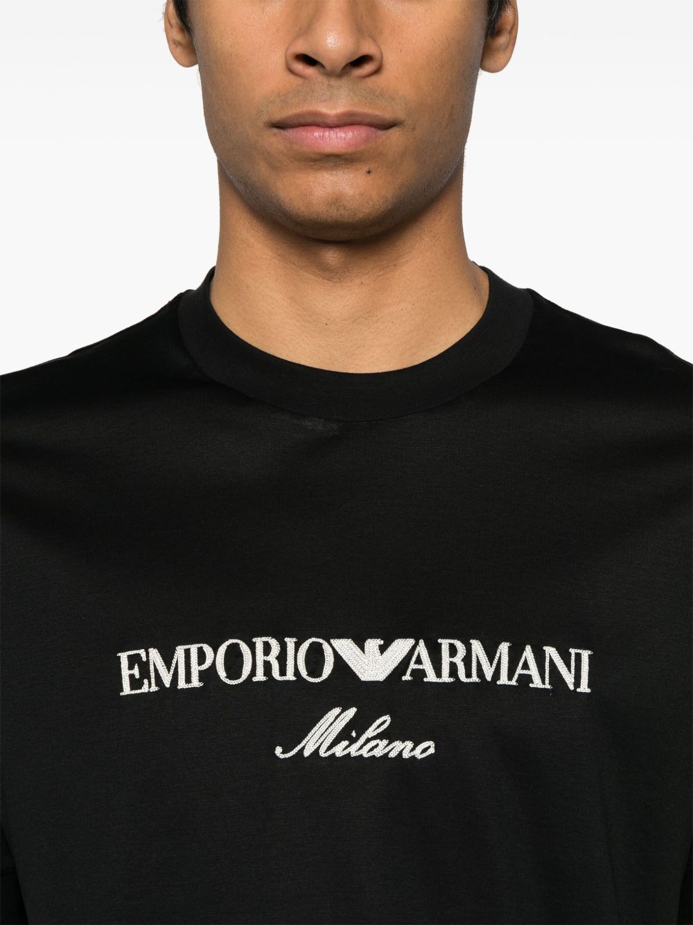 Emporio Armani ASV logo embroidery T-shirt