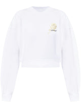 Off White logo-print cropped sweatshirt