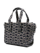 Emporio Armani Small tote bag in all-over monogram jacquard canvas