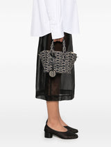Emporio Armani Small tote bag in all-over monogram jacquard canvas