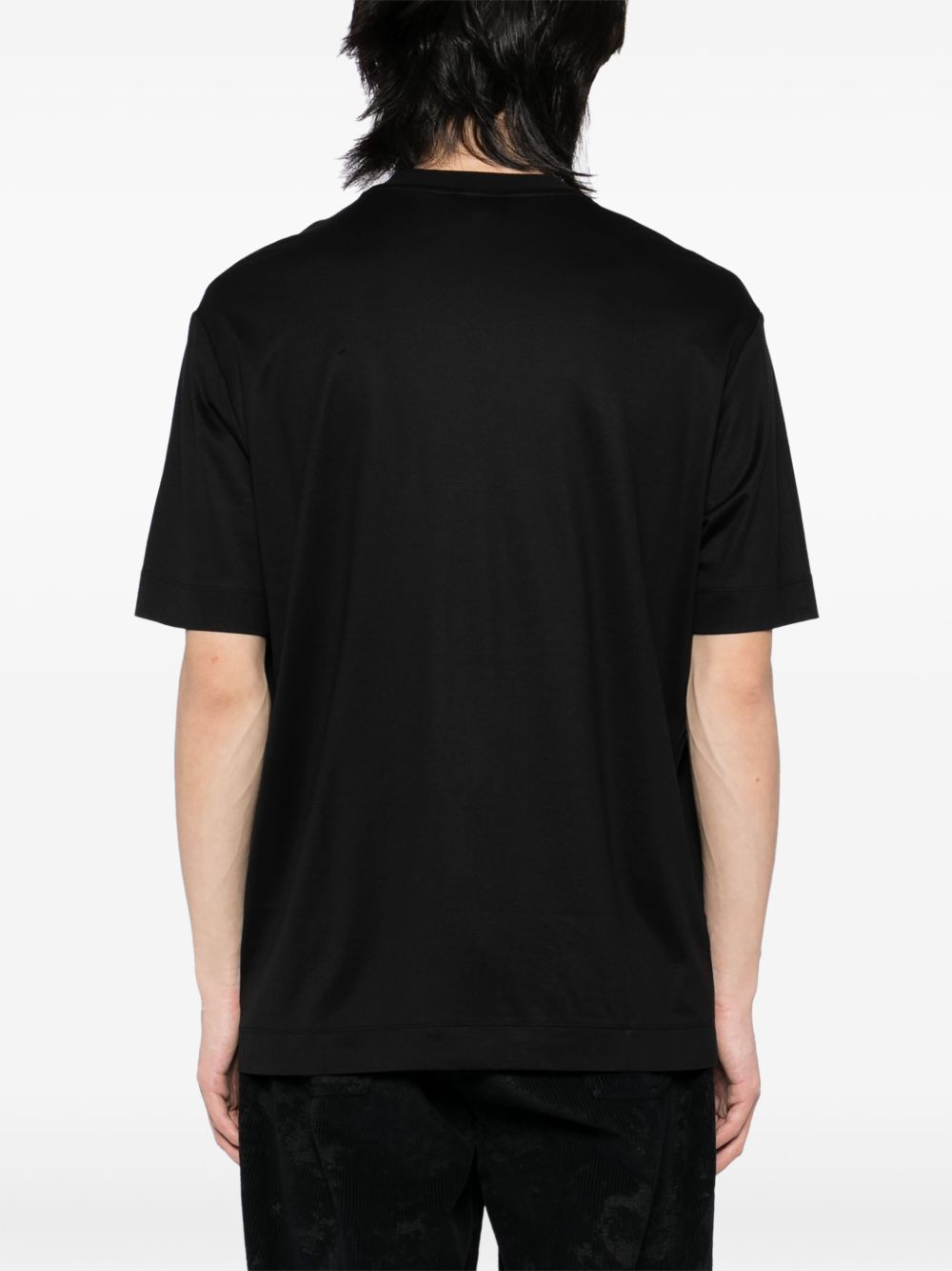 Emporio Armani T-shirt with embossed logo embroidery in lyocell blend jersey