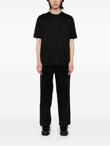 Emporio Armani T-shirt with embossed logo embroidery in lyocell blend jersey