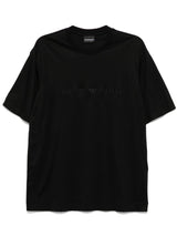 Emporio Armani T-shirt with embossed logo embroidery in lyocell blend jersey