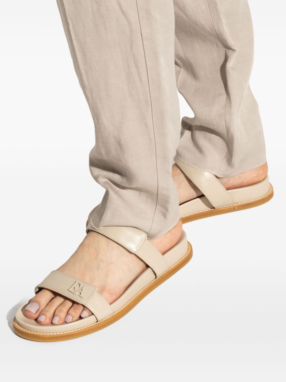EMPORIO ARMANI EXCLUSIVE Emporio Armani Leather Slide Sandals