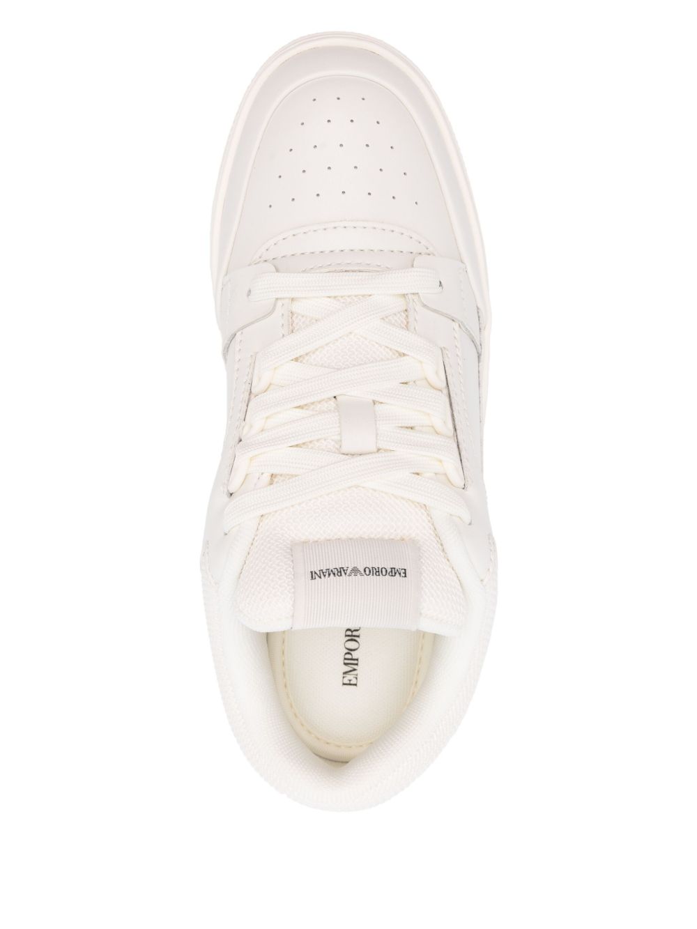 EMPORIO ARMANI EXCLUSIVE Emporio Armani Leather and mesh sneakers with contrasting details