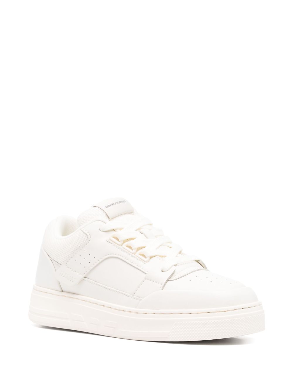 EMPORIO ARMANI EXCLUSIVE Emporio Armani Leather and mesh sneakers with contrasting details