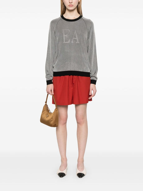 Emporio Armani Two-tone fisherman’s rib jumper with EA logo