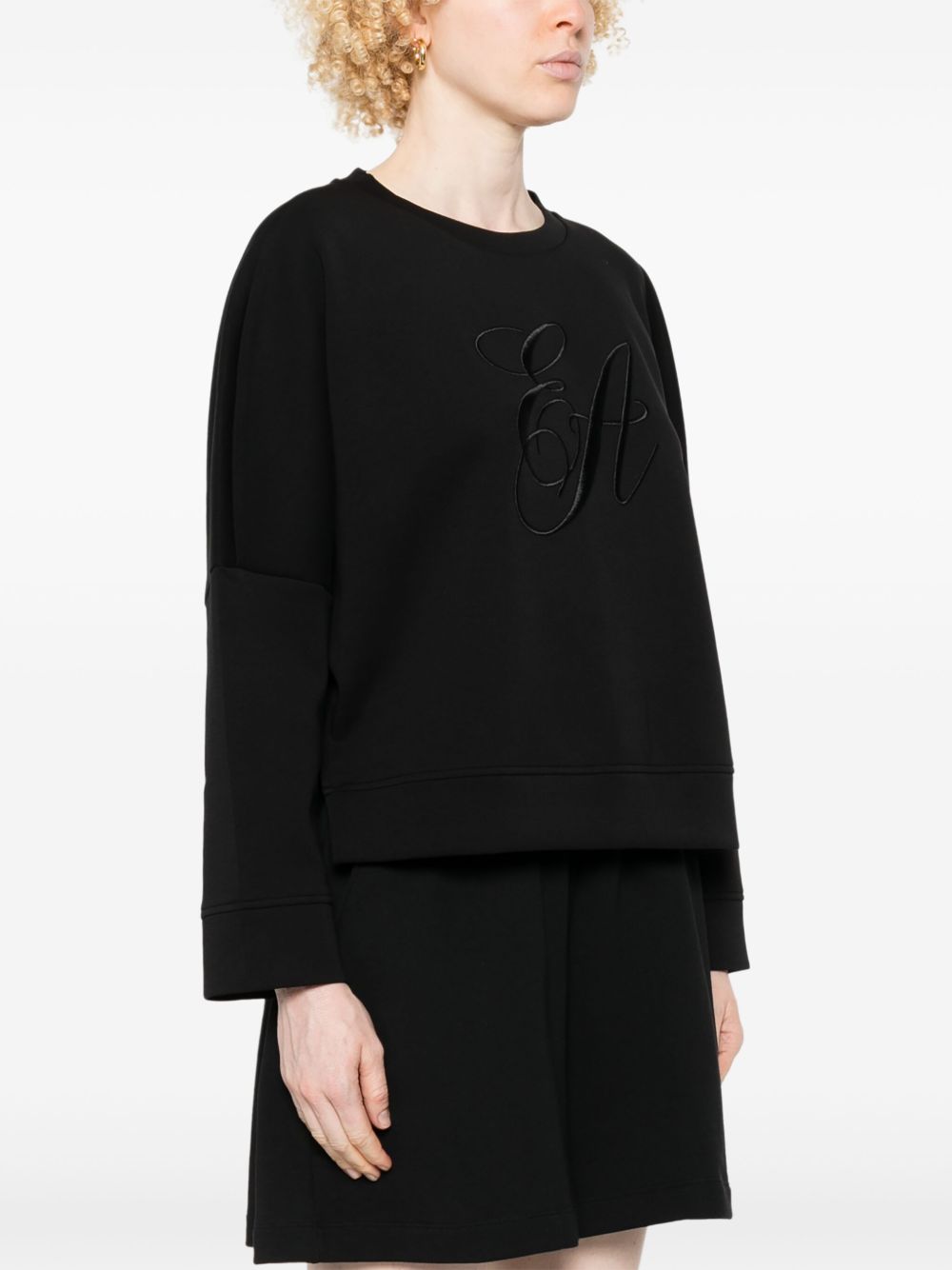 Emporio Armani Double jersey sweatshirt with logo embroidery