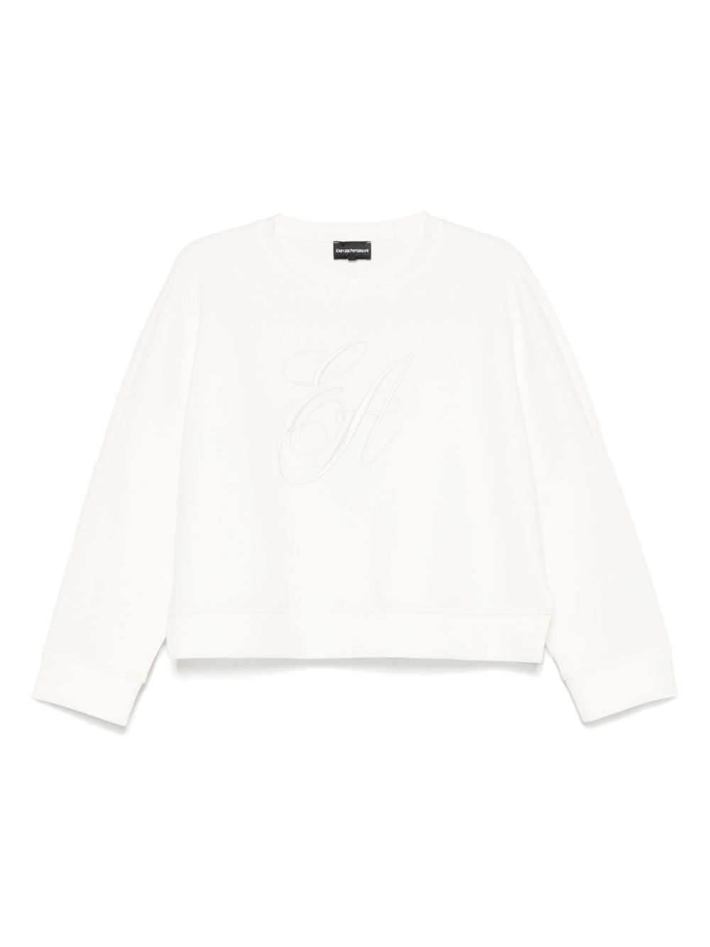 Emporio Armani Double jersey sweatshirt with EA logo embroidery
