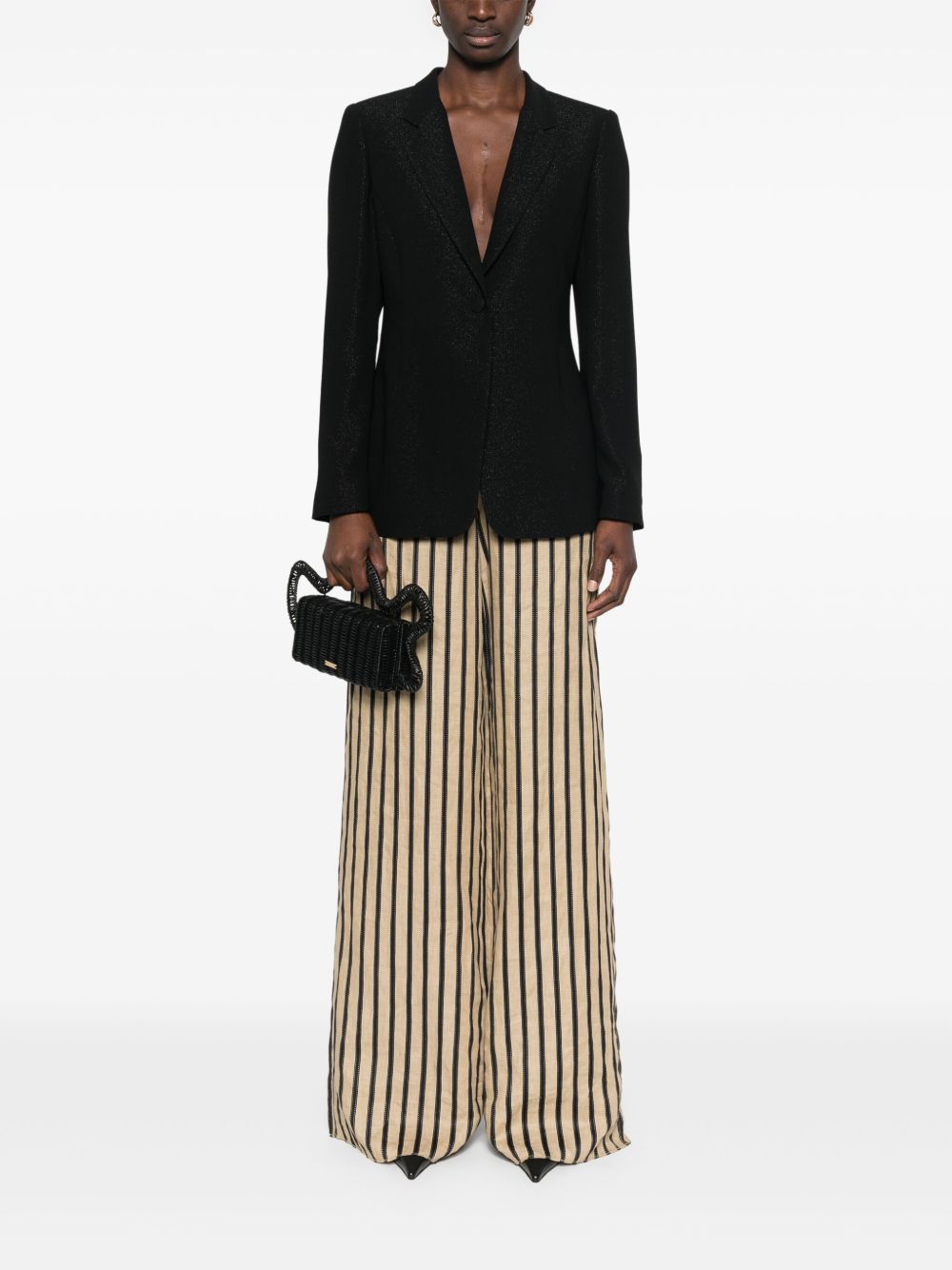 Emporio Armani lurex-detail crepe blazer