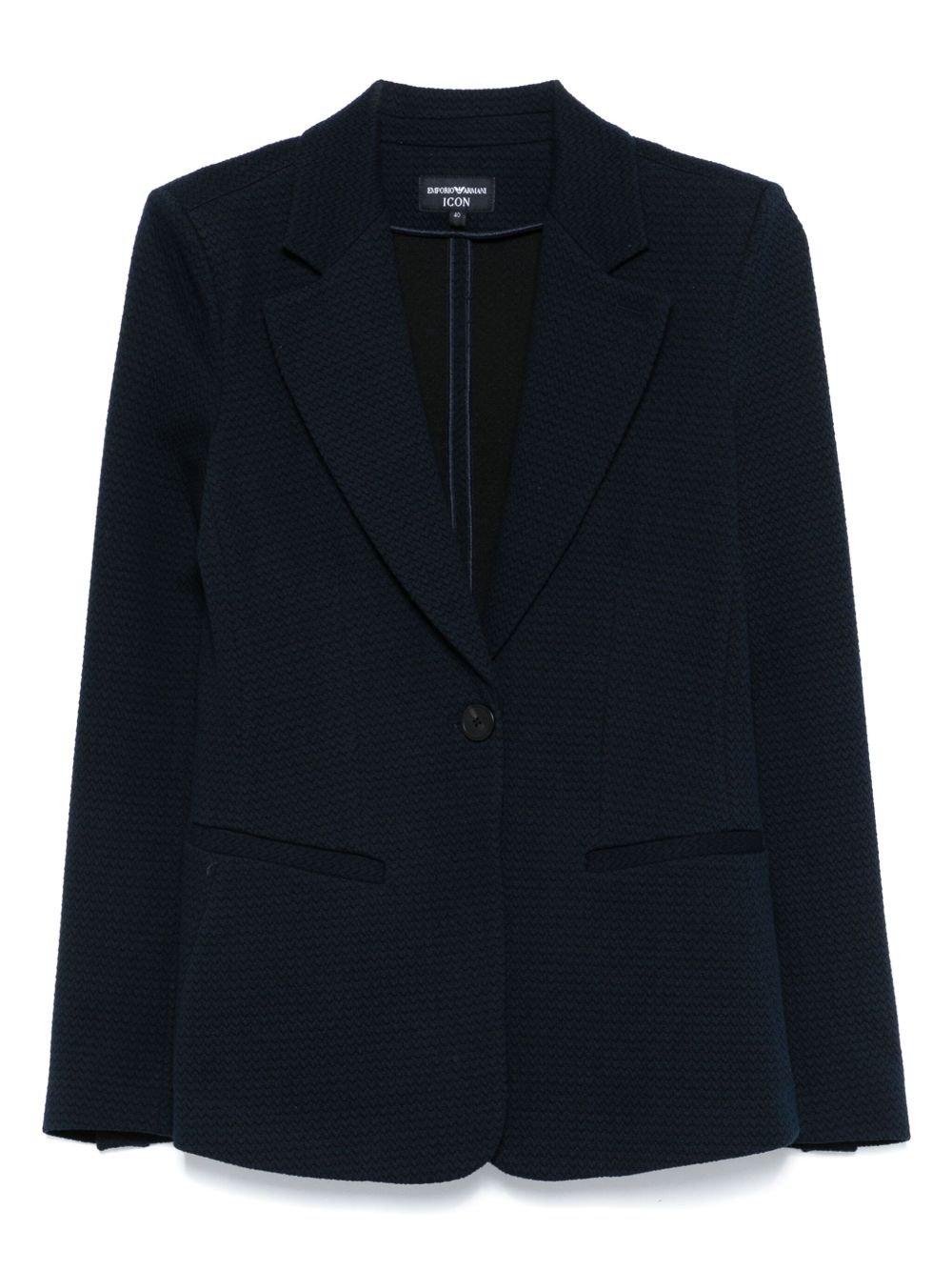 Emporio Armani Icon single-breasted blazer in an embossed jacquard knit jersey