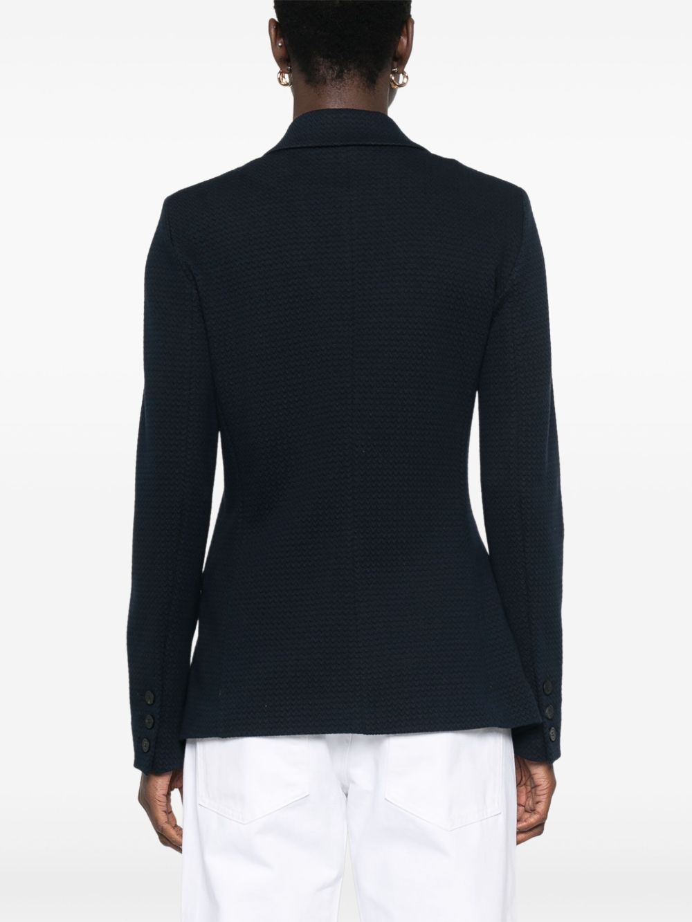 Emporio Armani Icon single-breasted blazer in an embossed jacquard knit jersey