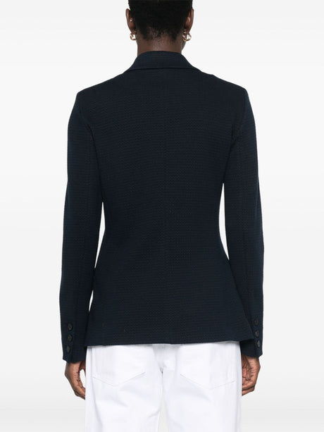 Emporio Armani Icon single-breasted blazer in an embossed jacquard knit jersey