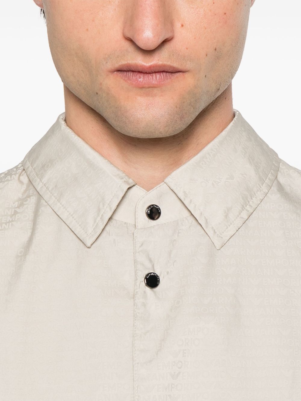 Emporio Armani Blouson with internal nylon bib jacquard all-over lettering