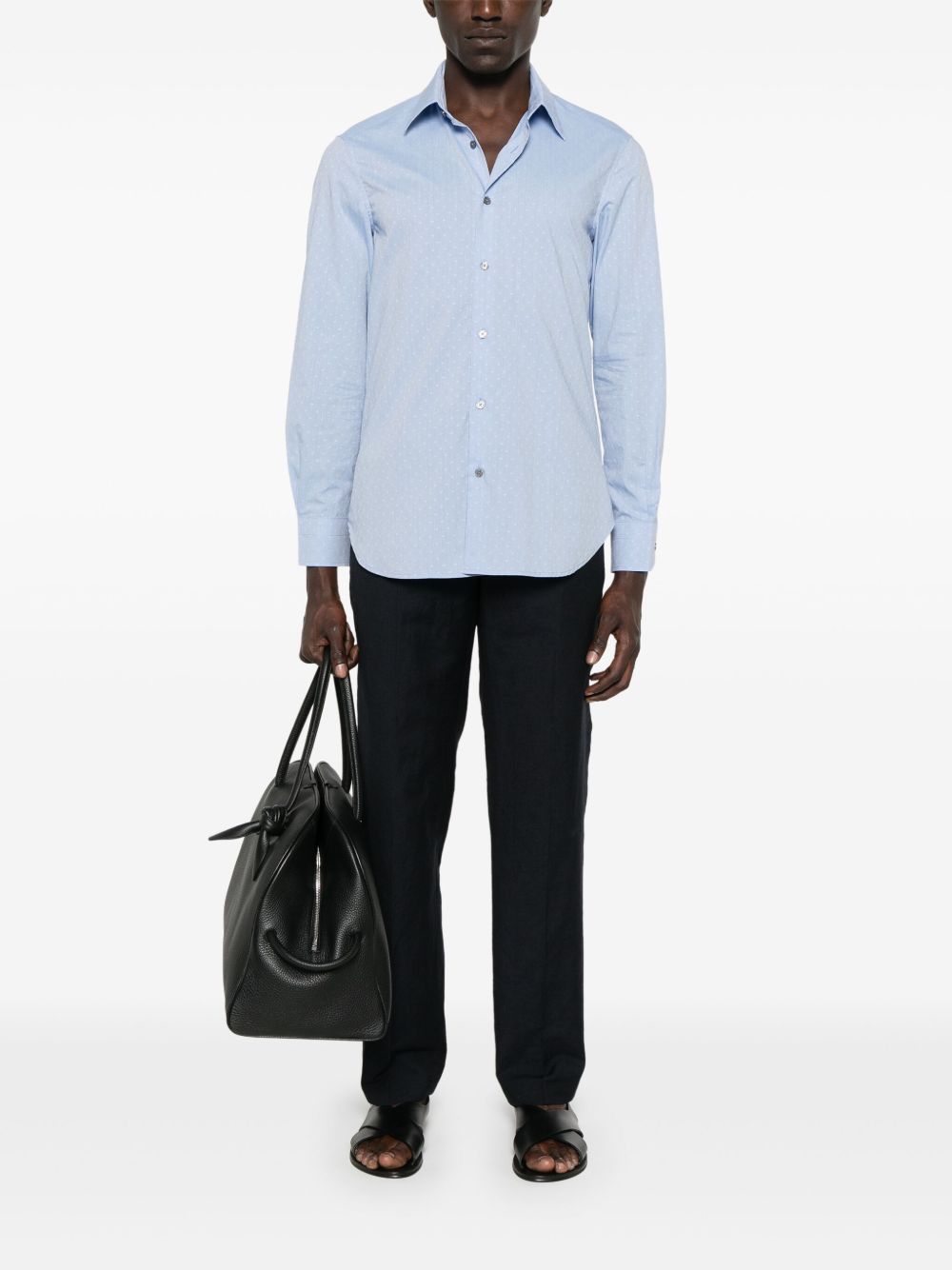 Emporio Armani Shirts Clear Blue