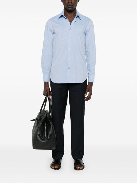 Emporio Armani Shirts Clear Blue