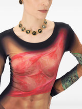 Marine Serre Draped Statue Long Jersey Dress