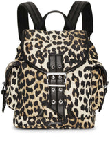 Ganni Leopard Small Nylon Bucky Backpack