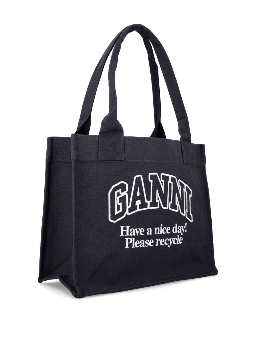 Ganni Organic cotton large tote bag