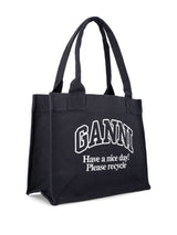 Ganni Organic cotton large tote bag