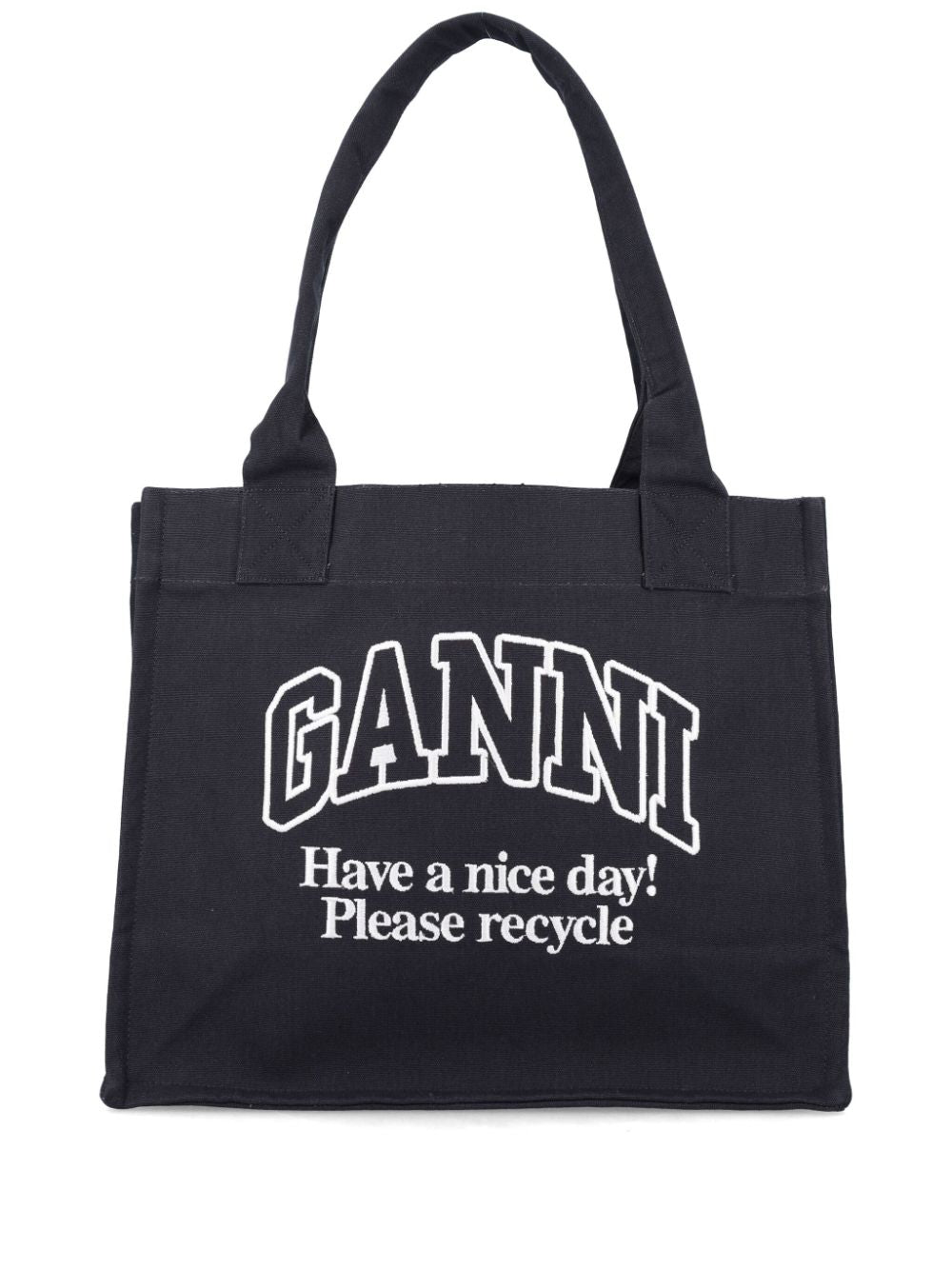 Ganni Organic cotton large tote bag