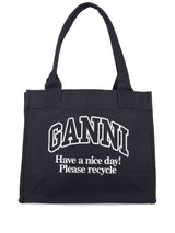 Ganni Organic cotton large tote bag