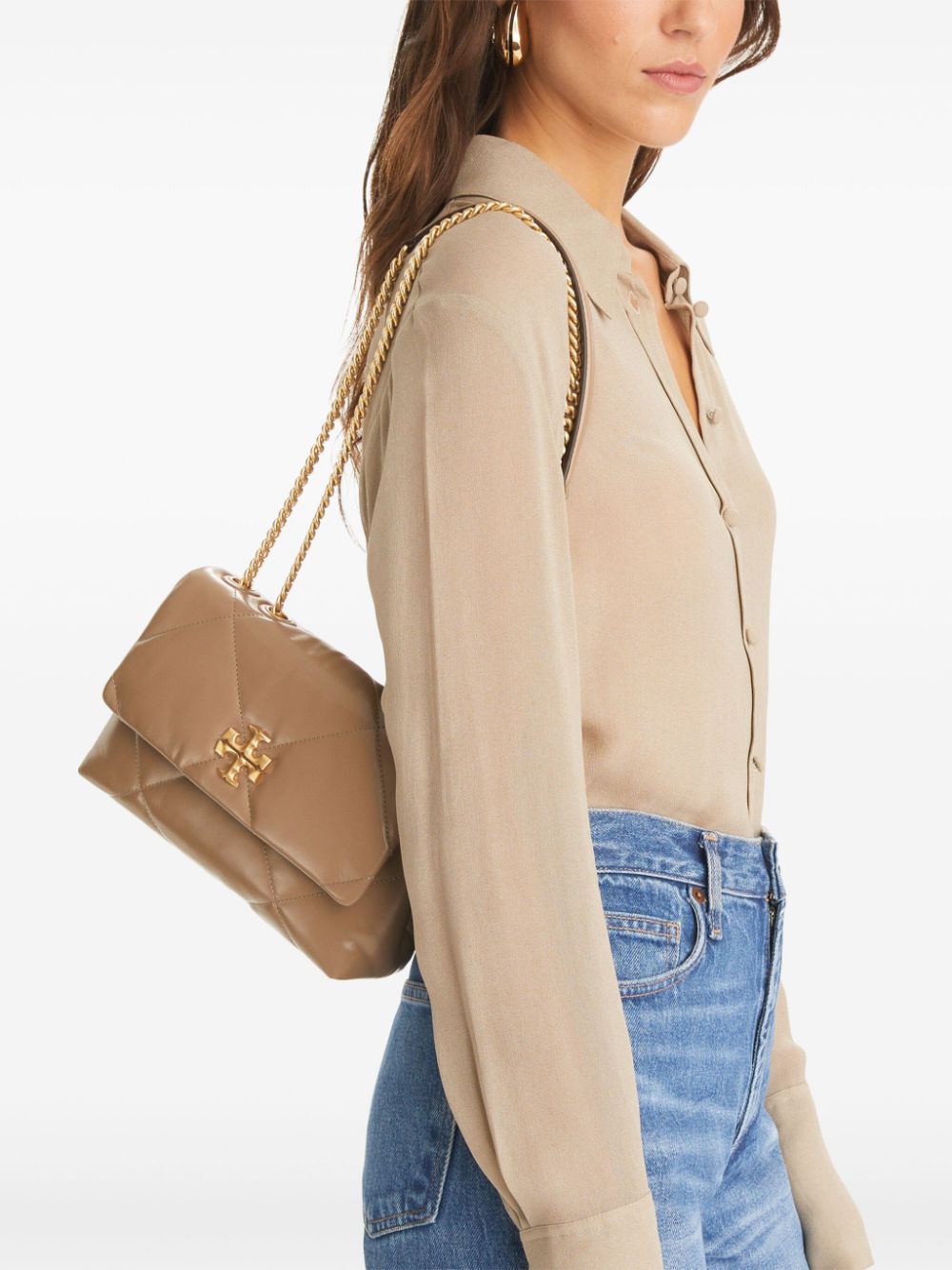 Tory Burch Kira Diamond small leather shoulder bag