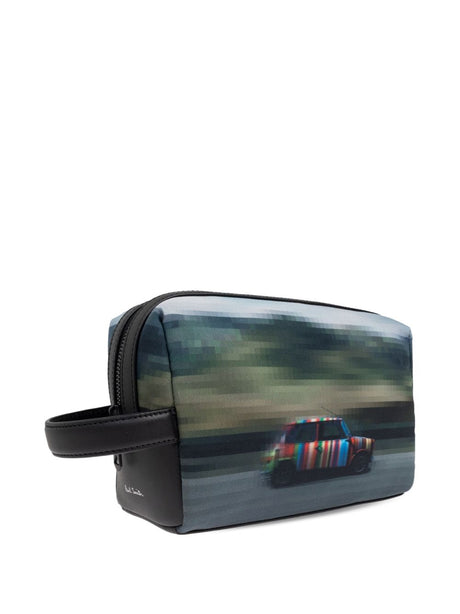 Paul Smith Recycled Polyester 'Pixelated Mini' Washbag