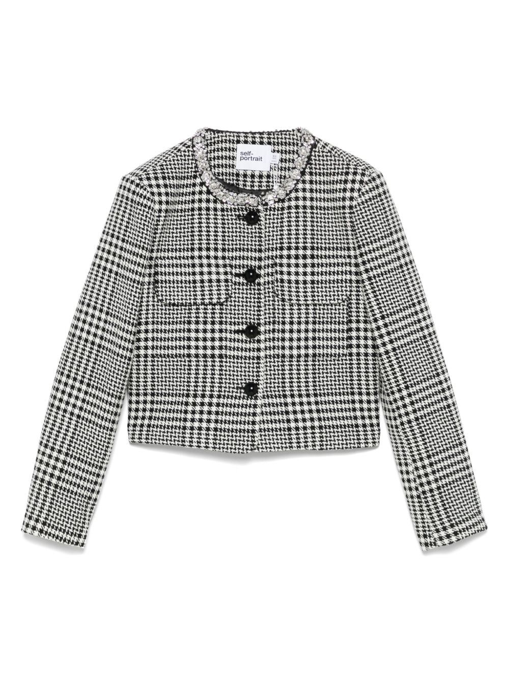 Self-Portrait Houndstooth crop jacket