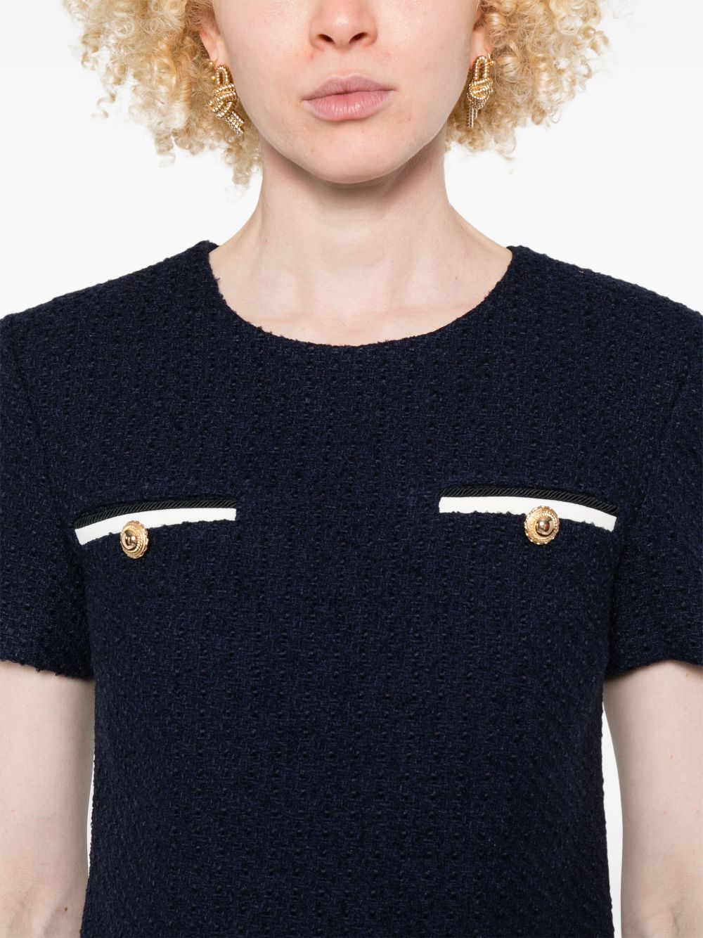 Self-Portrait Short tweed dress with belt