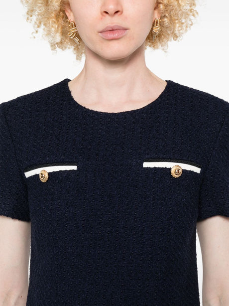 Self-Portrait Short tweed dress with belt